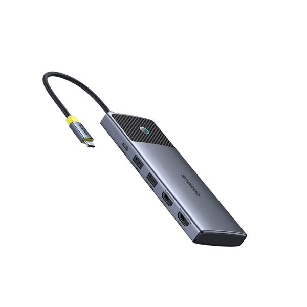 OS-Baseus Metal Gleam Series II  7-in-1 USB HUB（MAC Dual Display) Space Grey (USB-C to 1*HDMI4K@60Hz - Image 3
