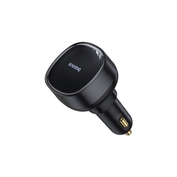 Baseus Enjoyment Pro Car Charger U+Retractable Type-C Cable 60W Cluster Black - Image 3