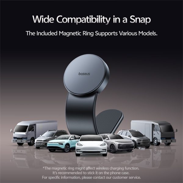 Baseus PrimeTrip C02 Magnetic Car Mount (Android Version) Stick-on Type Cluster Black - Image 2