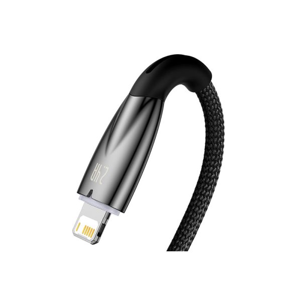 Baseus Glimmer Series Fast Charging Data Cable USB to iP 2.4A 1m Black - Image 2
