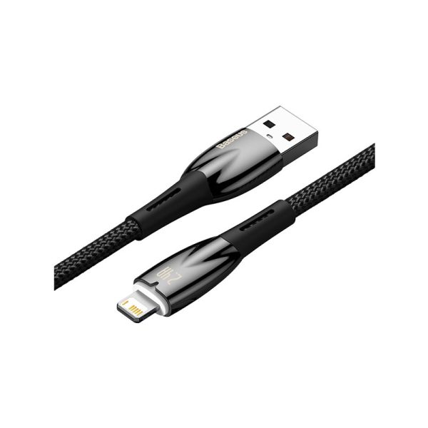 Baseus Glimmer Series Fast Charging Data Cable USB to iP 2.4A 1m Black - Image 3