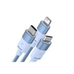 Baseus StarSpeed 1-for-3 Fast Charging Data Cable USB to M+L+C 3.5A 1.2m Blue - Image 2