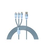 Baseus StarSpeed 1-for-3 Fast Charging Data Cable USB to M+L+C 3.5A 1.2m Blue