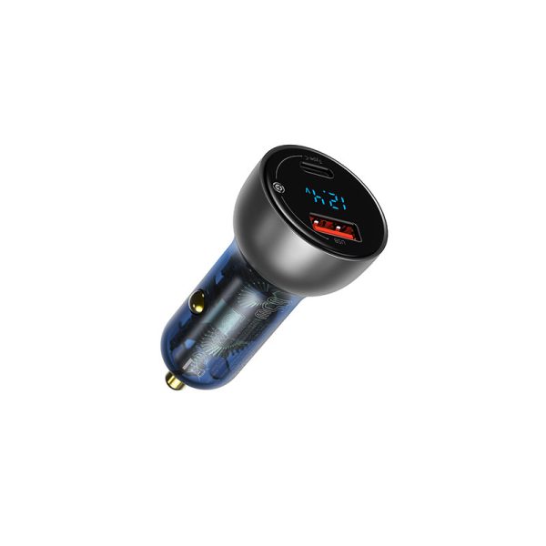 Baseus Particular Digital Display QC+PPS Dual Quick Charger Car Charger 65W Dark Gray - Image 2