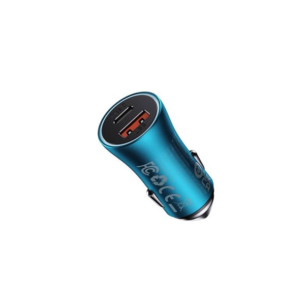 Max Dual Fast Charger Car Charger U+C 60W Blue - Image 3