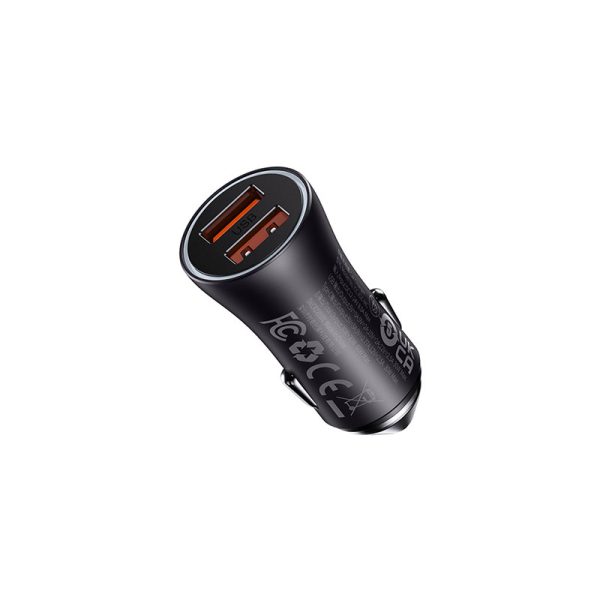 Max Dual Fast Charger Car Charger U+C 60W DarkGray - Image 2