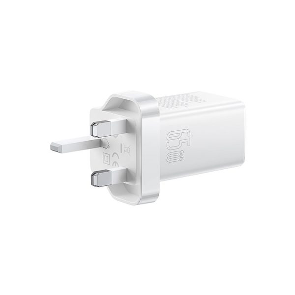 OS-Baseus GaN5 Pro Fast Charger 2C+U 65W UK  Moon White(Include：Baseus Xiaobai series fast charging - Image 2