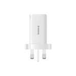 OS-Baseus GaN5 Pro Fast Charger 2C+U 65W UK  Moon White(Include：Baseus Xiaobai series fast charging