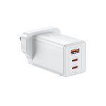 OS-Baseus GaN5 Pro Fast Charger 2C+U 65W UK  Moon White(Include：Baseus Xiaobai series fast charging - Image 3