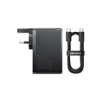 OS-Baseus GaN5 Pro Fast Charger 2C+2U 100W UK Cluster Black (With Mini White Cable Type-C to Type-C - Image 2