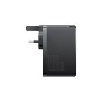OS-Baseus GaN5 Pro Fast Charger 2C+2U 100W UK Cluster Black (With Mini White Cable Type-C to Type-C