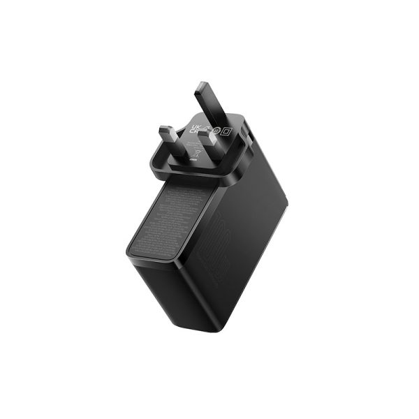 OS-Baseus GaN5 Pro Fast Charger 2C+2U 100W UK Cluster Black (With Mini White Cable Type-C to Type-C - Image 4