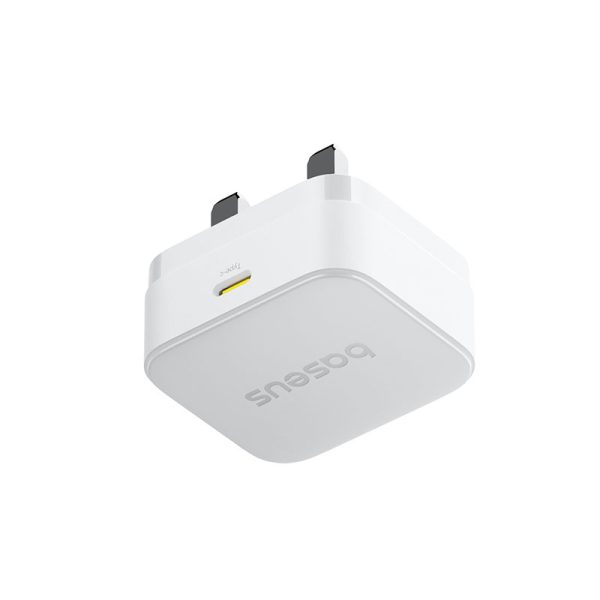 Baseus Palm Fast Charger 1C 20W UK Moon White (with Baseus Mini White Cable USB-C to USB-C 60W (20V/ - Image 2