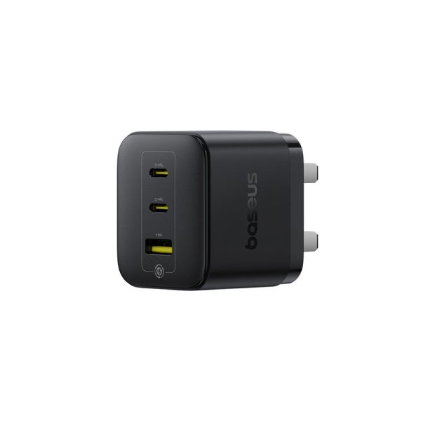 Baseus Palm Fast Charger 2C+U 65W UK Cluster Black (With: Baseus Mini White Cable Type-C to Type-C 1 - Image 3