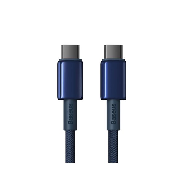 Baseus Tungsten Gold Fast Charging Data Cable Type-C to Type-C 100W 2m Deepsea Blue - Image 2