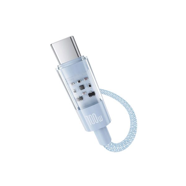 Baseus Gem Fast-Charging Data Cable USB to USB-C 100W 1m Galaxy Blue - Image 2