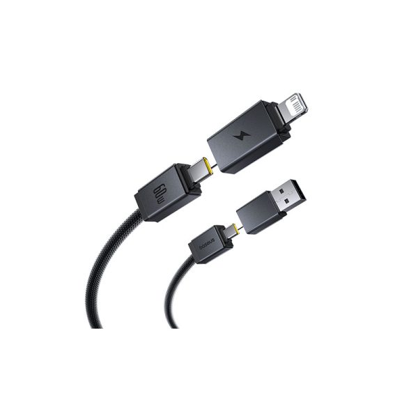Baseus Versatile Two-for-Two Fast Charging Cable U+C to C+L 60W 0.6m Cosmic Black - Image 2