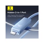 Baseus Versatile Two-for-Two Fast Charging Cable U+C to C+L 60W 2m Galaxy Blue - Image 2