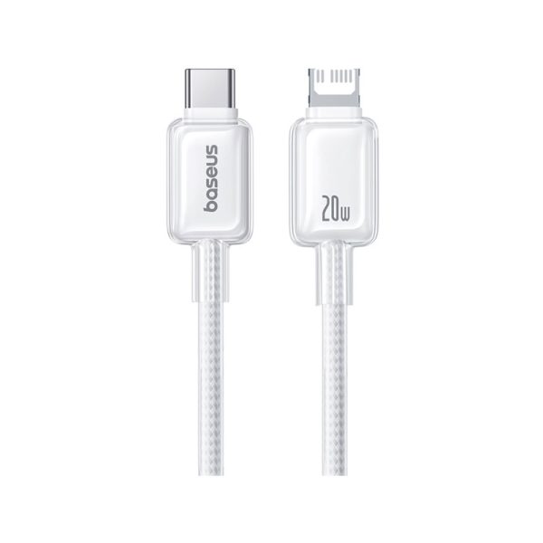 Baseus Crystal Fast Charging Data Cable USB-c to iP 20W 2m Moon White - Image 2